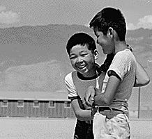 Young evacuees in Manzanar
