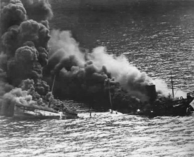 USS Reuben James sinking, October 31, 1941.
